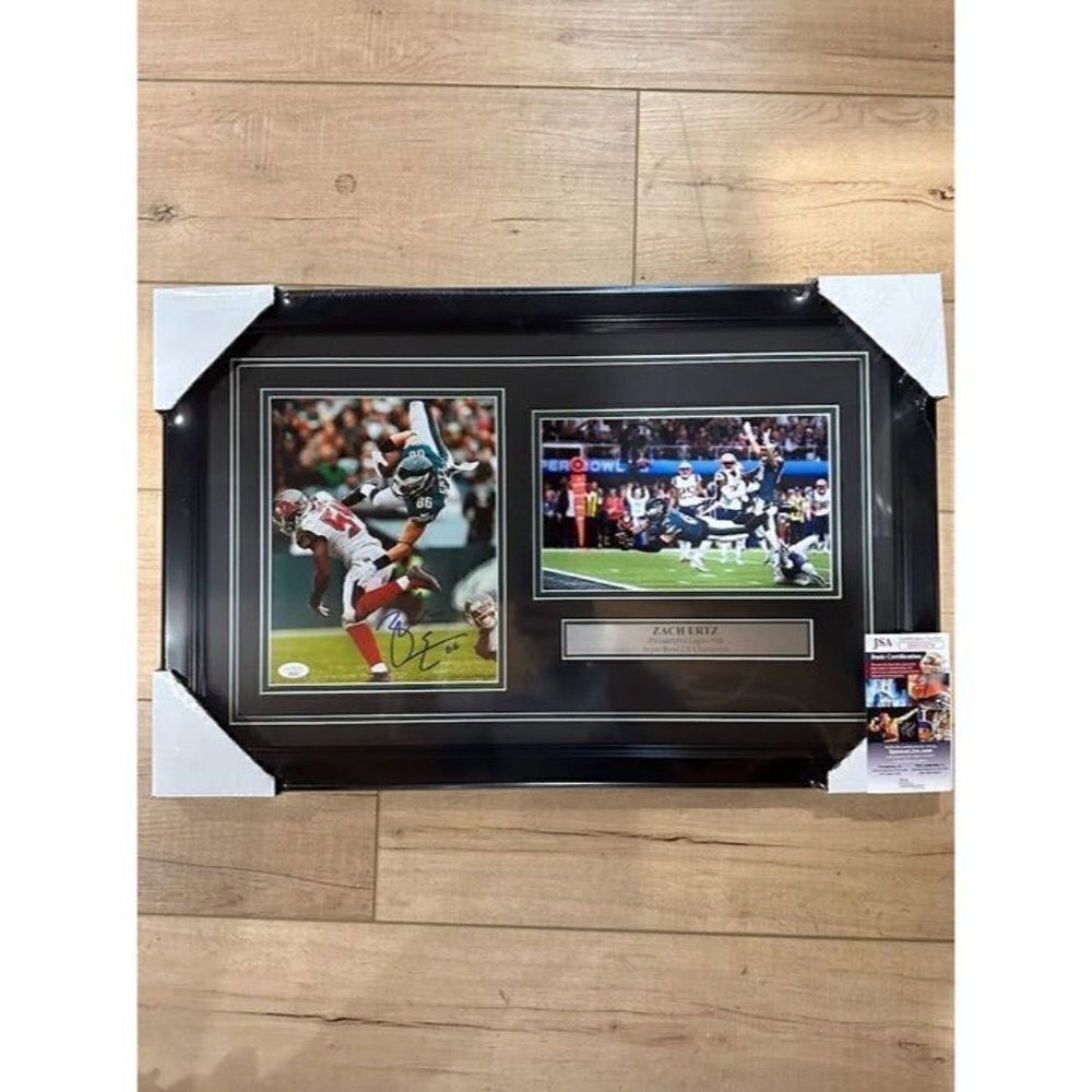 Zach Ertz signed autographed Philadelphia Eagles 8x10 Photo framed Collage JSA